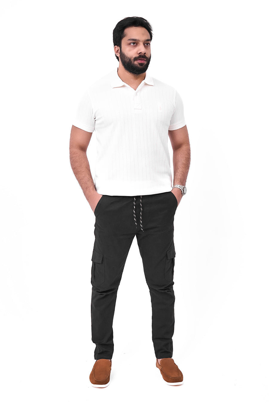 Black Cargo Trouser- Straight fit