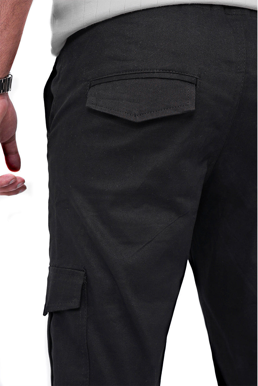 Black Cargo Trouser- Straight fit