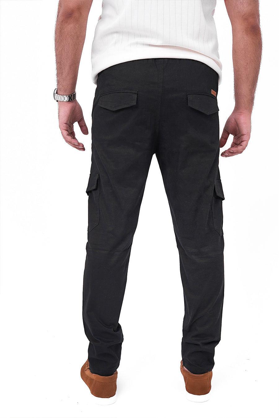 Black Cargo Trouser- Straight fit