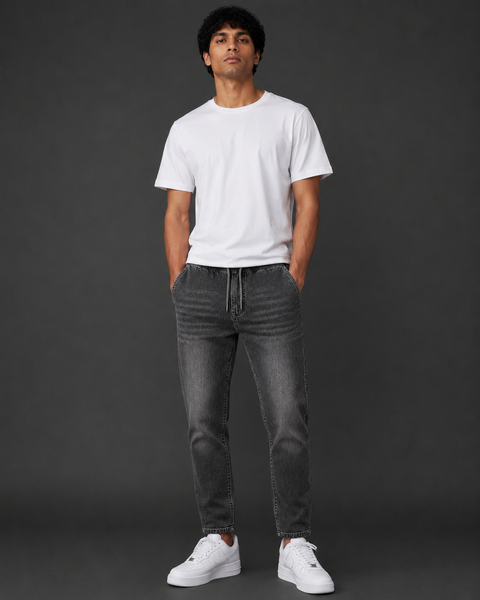 Denim Joggers — Charcoal Grey