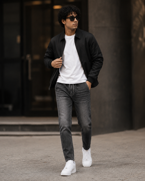 Denim Joggers — Charcoal Grey