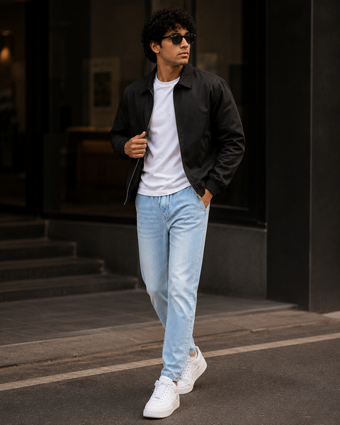 Denim Joggers — Light Ash Blue