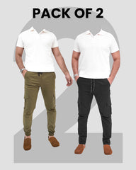 Pack of 2 Trousers (Black+Commando)