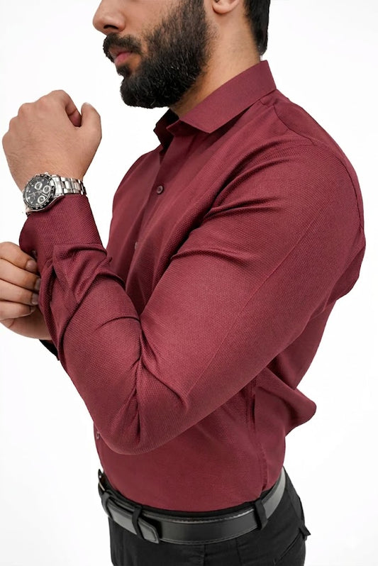 Maroon Formal Cotton Shirt