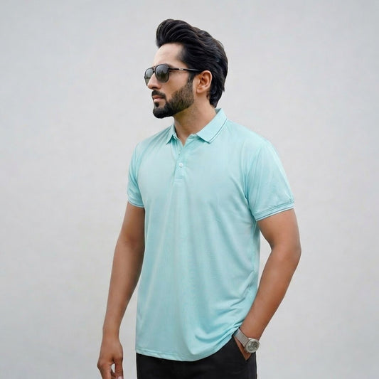 Imported Dry-Fit Polo - Cyan