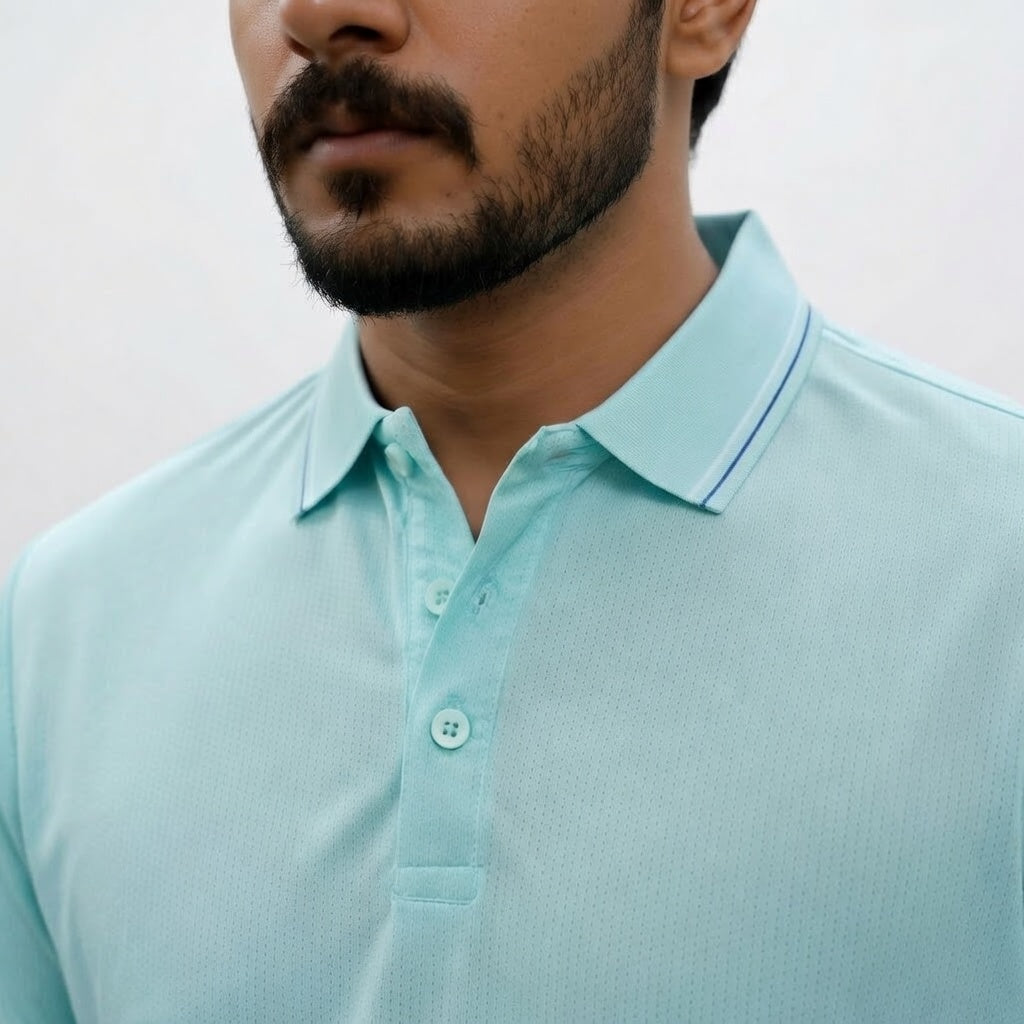 Imported Dry-Fit Polo - Cyan