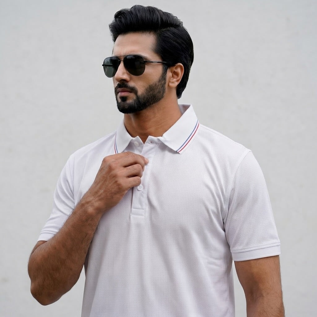 Imported Dry-Fit Polo - White