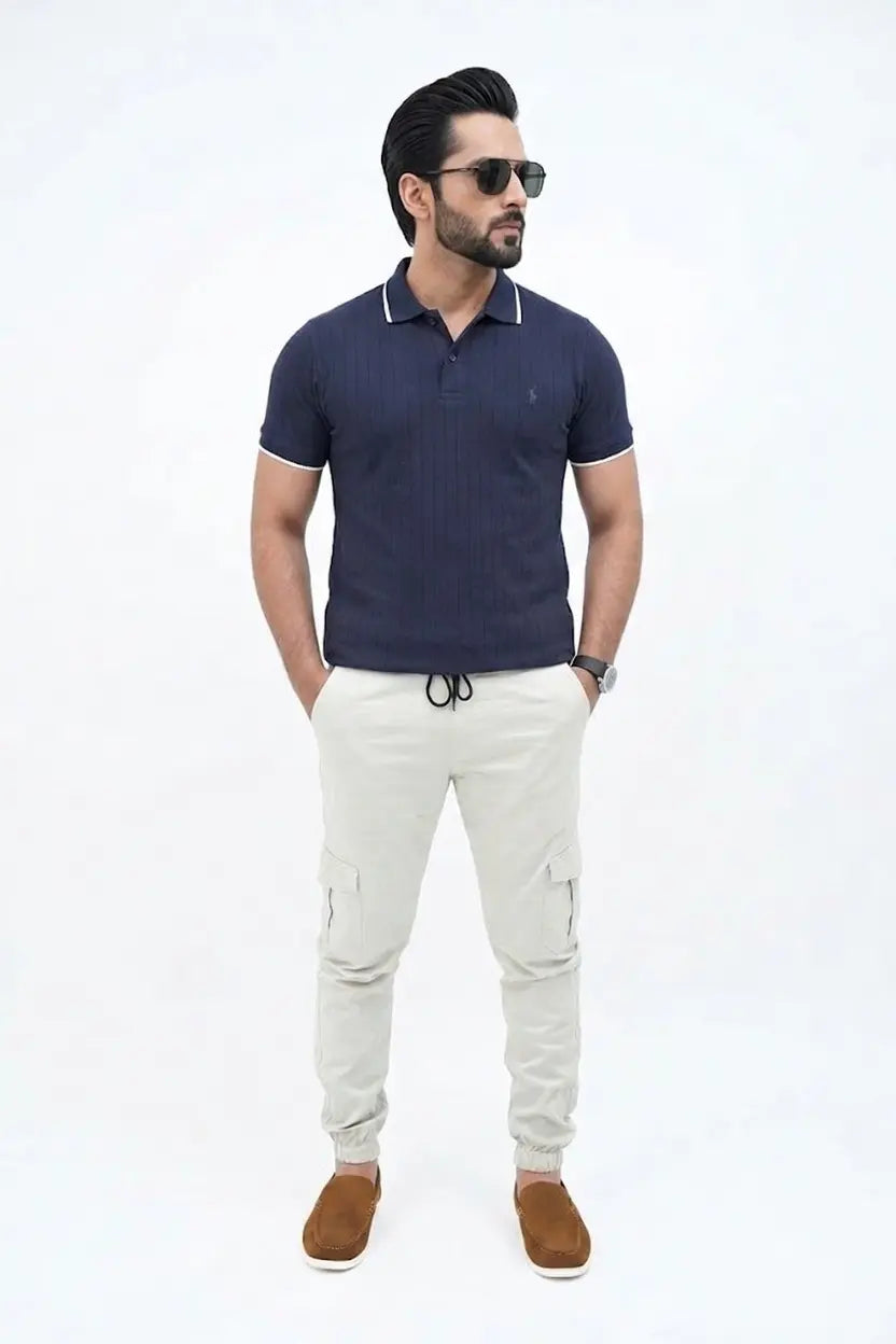 Light Beige Cargo Trouser — Gripped & Straight Fit | 100% Cotton
