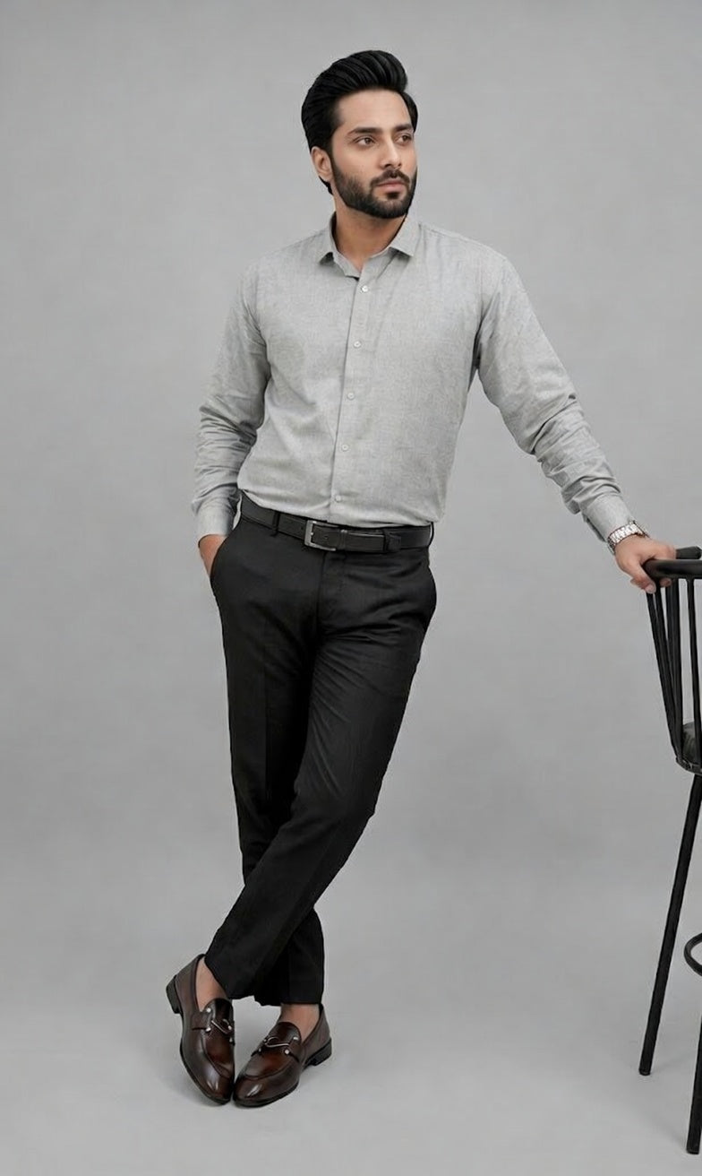Grey Formal Cotton Shirt