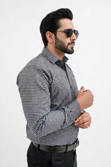 Black Check Formal Cotton Shirt