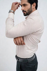Light Peach Formal Cotton Shirt